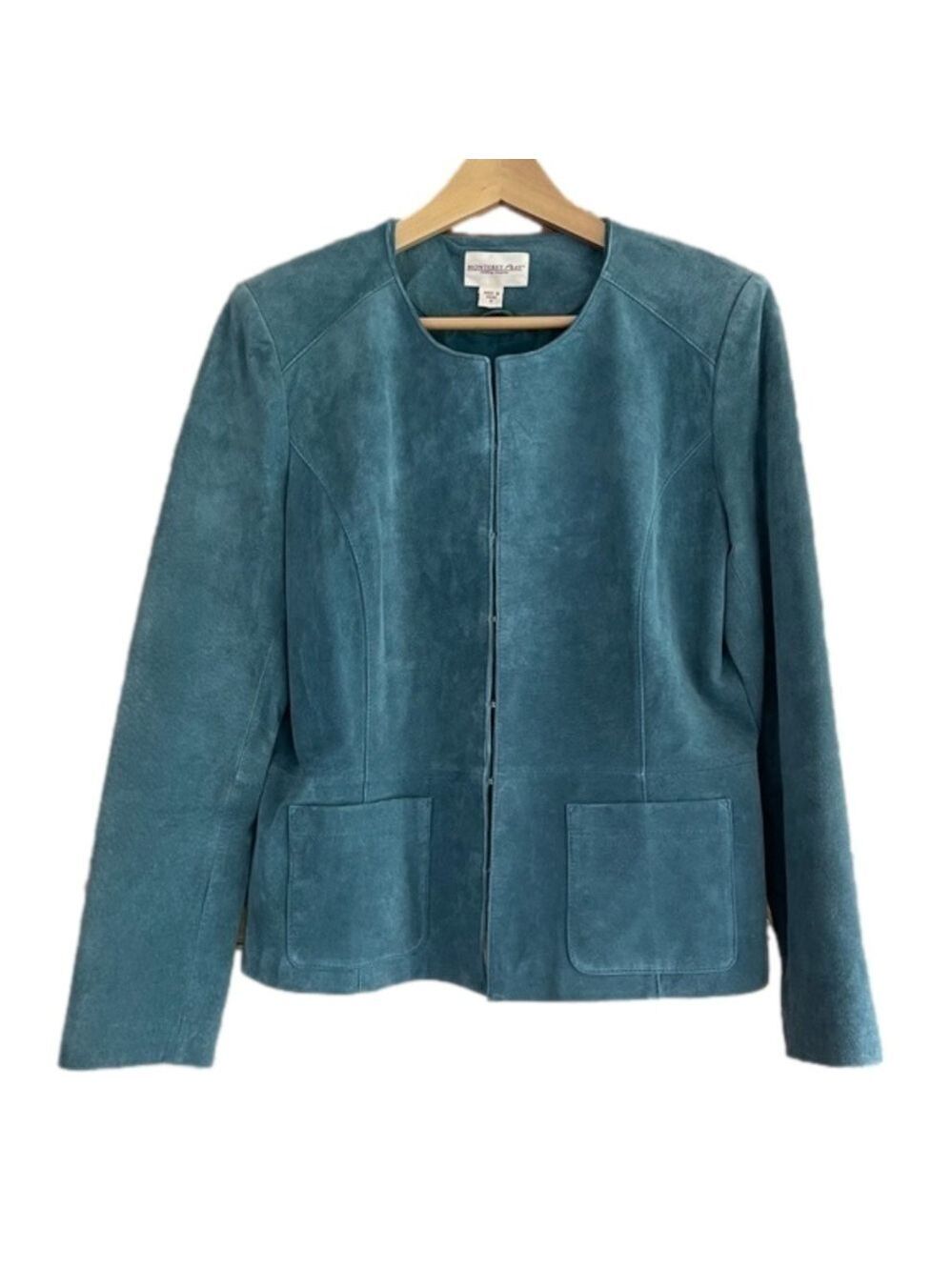 Monterey Bay jewel neck suede leather jacket blazer size 12